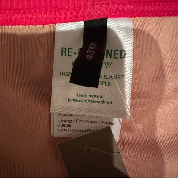 J. Crew Hot Pink Ribbed-Trim Hipster Full-Coverage Bikini Swim Bottom Sz XL NEW - Picture 4 of 6